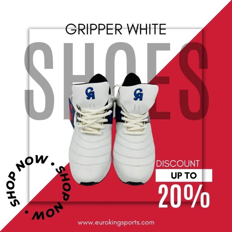 CA Gripper White Cricket Shoes