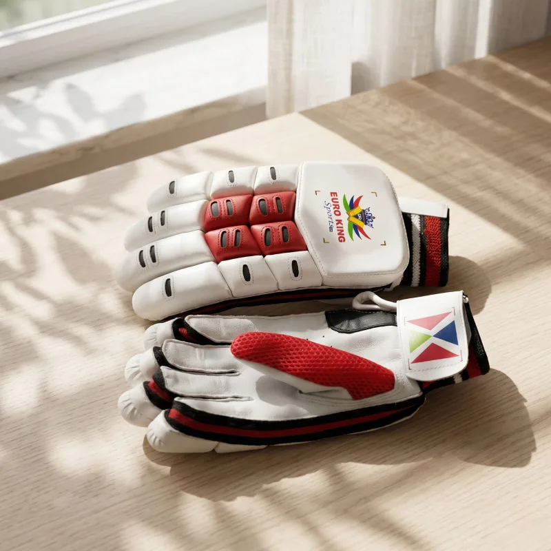 EKS Batting Gloves - Red & White - Image 3