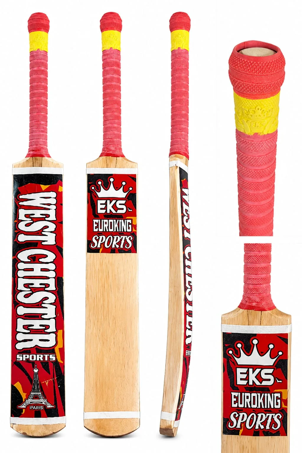 West Chester collection coconut wood Srilankan High stroke heavy bottom For pro tape tennis bat Red paris